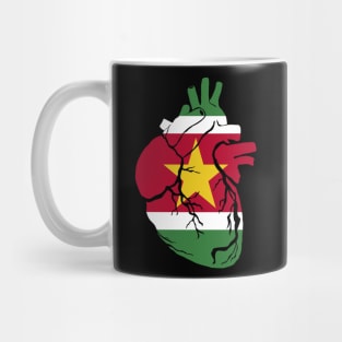 Suriname Flag, Anatomical Heart Design Mug